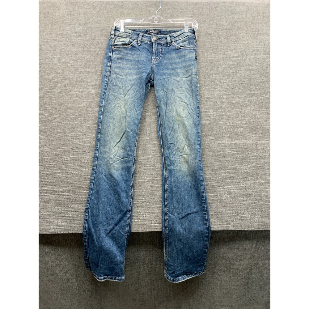 Silver Suki Bootcut Jeans Womens 26x33 Blue Whiskering Denim Logo Everyday Wear